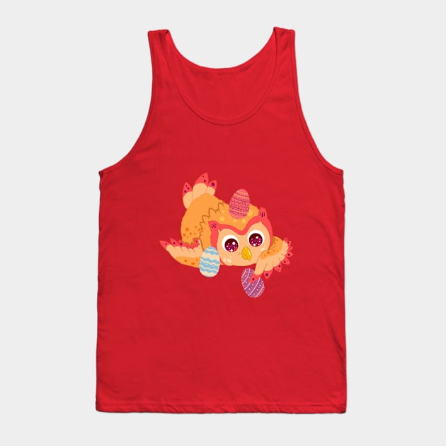 The little cute orange owl- for Men or Women Kids Boys Girls love owl Tank Top by littlepiya